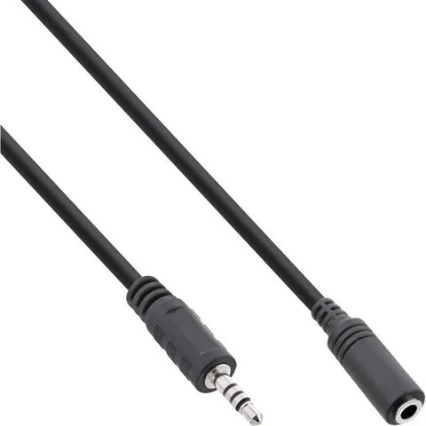 2,5mm Jack 4-polig (m) - 3 (v) kabel - 0,20 meter – afbeelding 1