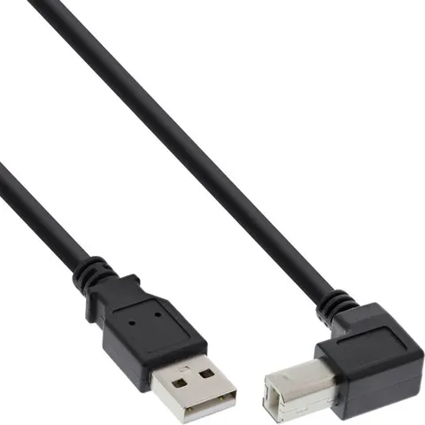 InLine USB-A naar haakse USB-B kabel - USB2.0 - 0,50 meter – afbeelding 1
