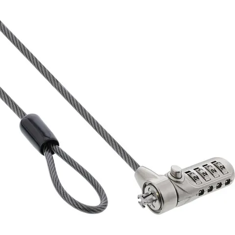 InLine® Notebook-veiligheidsslot, combinatie, 2m, 4,4mm – afbeelding 1