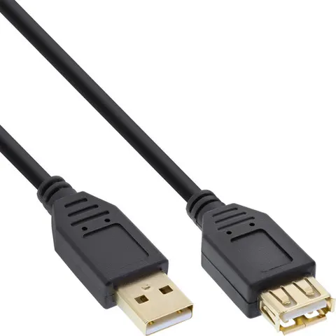 InLine USB naar USB verlengkabel - USB2.0 - 2 meter – afbeelding 1