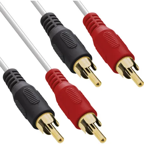 Tulp stereo audio kabel - wit - 2 meter – afbeelding 1