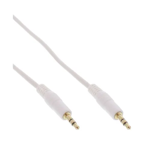3,5mm Jack stereo audio kabel - verguld / wit - 3 meter – afbeelding 1