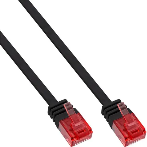 InLine® Patchkabel plat, U/UTP, Cat.6, zwart, 10m – afbeelding 1