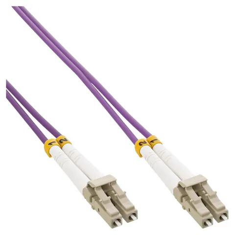 Premium LC Duplex Optical Fiber Patch kabel - Multi Mode OM4 - paars / LSZH - 1 meter – afbeelding 1