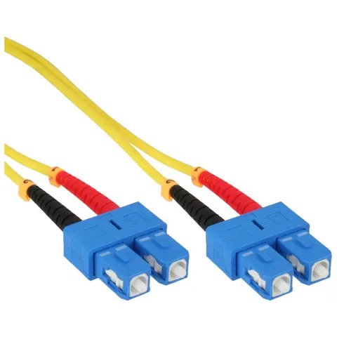 InLine® Glasvezelkabel, duplex, SC/SC, 9/125 µm, OS2, 0,5 m – afbeelding 1