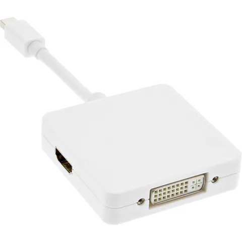 InLine® Mini DisplayPort naar HDMI/DVI/DisplayPort-adapterkabel, wit – afbeelding 1