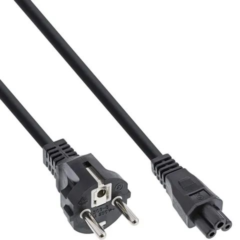 3-pins C5 schuko recht stroomkabel 0,5m – afbeelding 1
