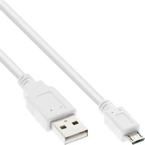 USB Micro B naar USB-A kabel - USB2.0 - tot 1A / wit - 0,50 meter – afbeelding 1