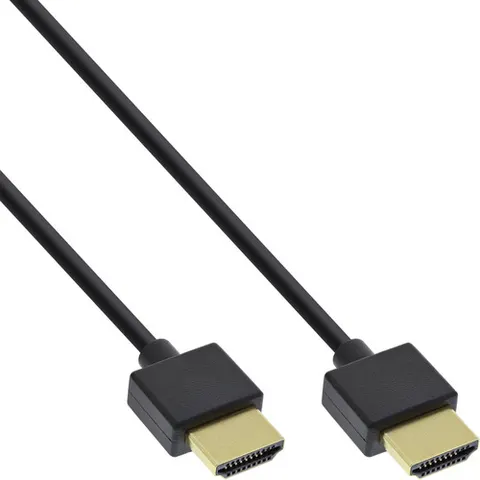 InLine HDMI Superslim A an A, HS Eth. schwarz/gold, 1m – afbeelding 1