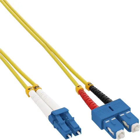 InLine LC - SC Duplex Optical Fiber Patch kabel - Single Mode OS2 - geel / LSZH - 0,50 meter – afbeelding 1