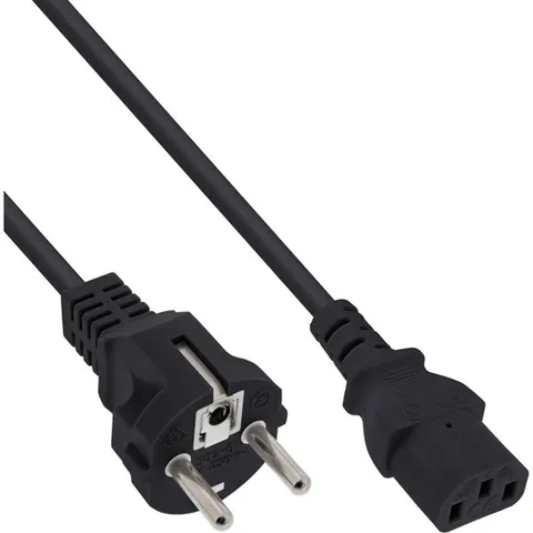 InLine Stroomkabel met C13 plug - zwart - 1 meter – afbeelding 1