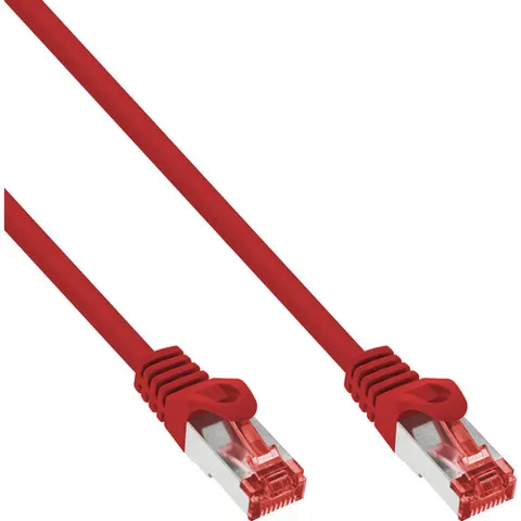 InLine® Patchkabel, S/FTP (PiMf), Cat.6, 250 MHz, PVC, CCA, rood, 10m – afbeelding 1
