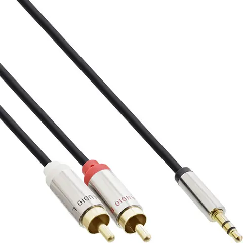InLine 3,5mm Jack - Tulp stereo audio slim kabel - 1 meter – 235940 – afbeelding 1