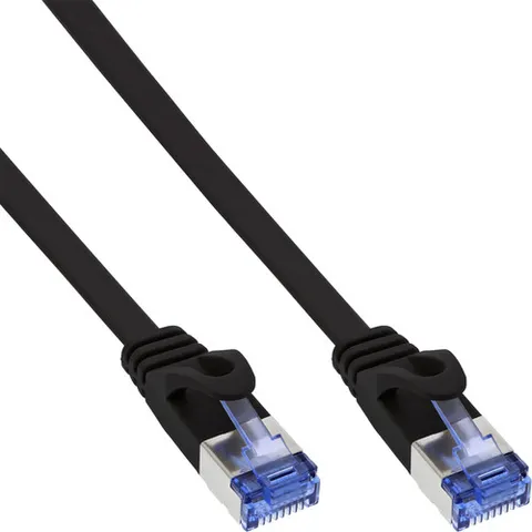 InLine U/FTP platte patchkabel CAT6a zwart 1.5m – afbeelding 1