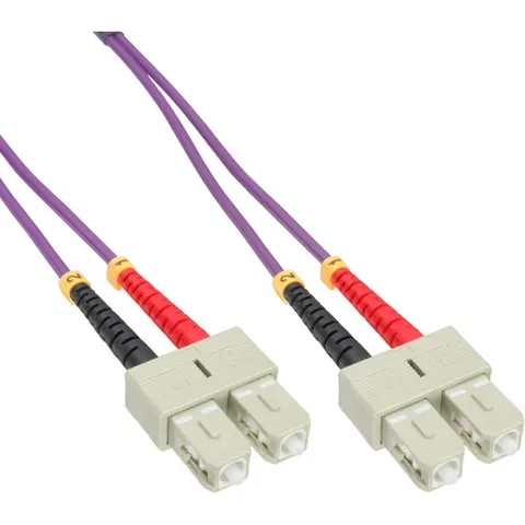 InLine SC Duplex Optical Fiber Patch kabel - Multi Mode OM4 - 0,50 meter – afbeelding 1