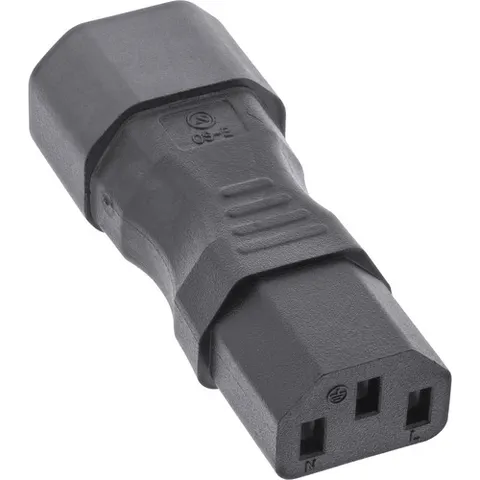 C13 - C14 stroomadapter / zwart – afbeelding 1