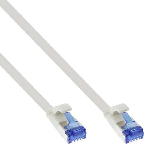 InLine® Patchkabel flach, U/FTP, Cat.6A, TPE halogenfrei, weiß, 20m – WeiA – Bild 1