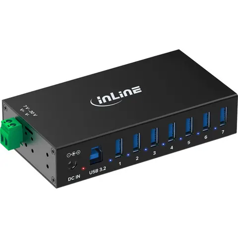 InLine industriële USB hub | 7x USB-A | USB3.0 5 Gbps | 48W voeding – afbeelding 1