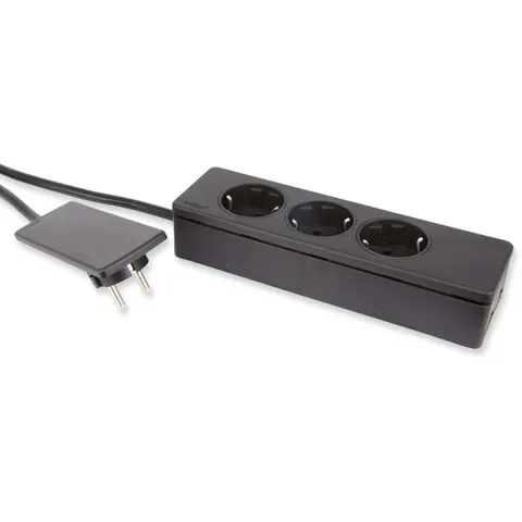 EVOLINE PLUG mit 3-fach Steckdosenleiste, schwarz – Bild 1