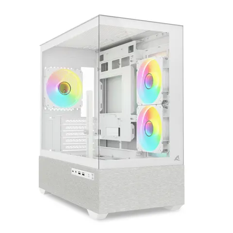 Sharkoon Gehäuse MK7 ARGB mATX 2xGlas weiß – Bild 1