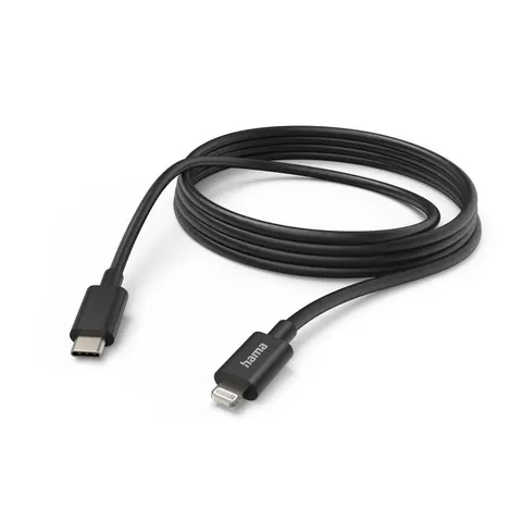 Lade-/Datenkabel, USB-C - Lightning, 3 m, Schwarz (00187274) – Bild 1