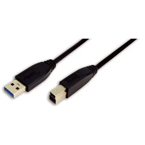 USB Kabel LogiLink A - B St/St 1.00m zw – afbeelding 1