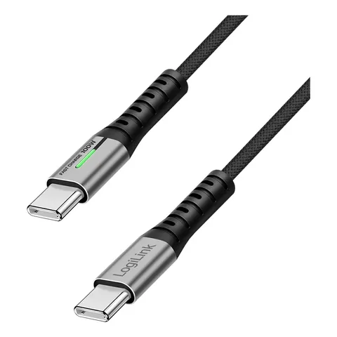 LogiLink USB 3.2 Kabel mit LED, USB-C - USB-C Stecker, 0,3 m – Bild 1