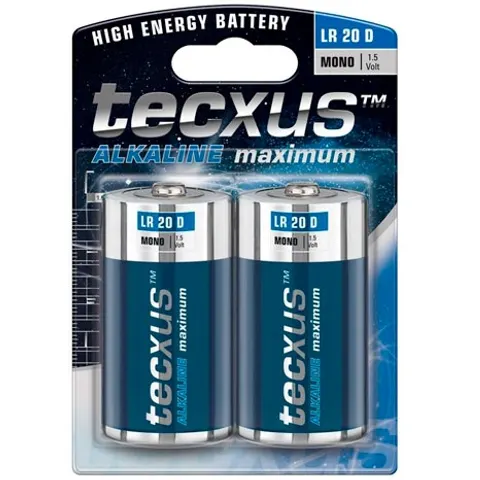Tecxus Alkaline Maximum D/LR20 Batterijen - 2 stuks – afbeelding 1