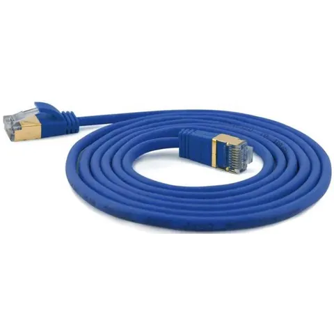 Wantec Patchkabel SSTP CAT7 Ste. CAT6a d=4mm 0,20m blau – Bild 1