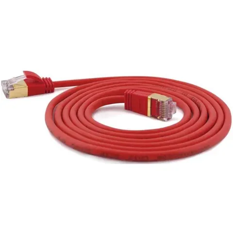 Wantec Patchkabel SSTP CAT7 Ste. CAT6a d=4mm 5,00m rot – Bild 1