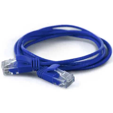 Wantec Patchkabel UTP CAT6a d=2,8mm 0,50m blau – Bild 1