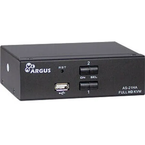 Inter-Tech KVM Switch AS-21HA HDMI, 2 Port, Metall – Bild 1