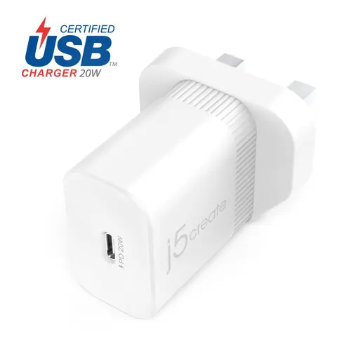 j5create JUP1420-FN 20W PD USB-C Wall Charger – image 1