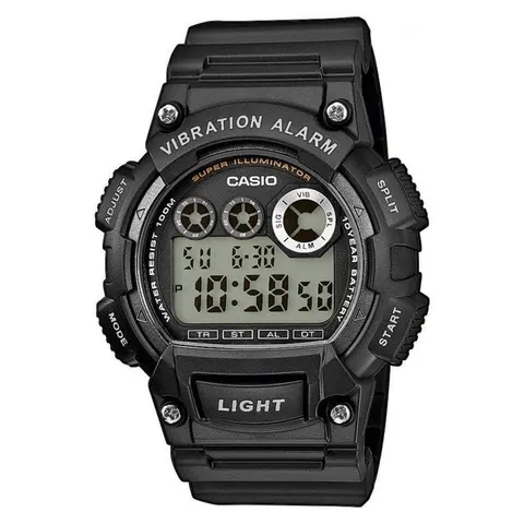 Casio Men's Vibration Alarm Black Resin Strap Watch – image 1