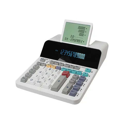 Sharp rekenmachine - wit - 12 digit - opladen met adapter – afbeelding 1