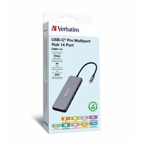 Verbatim CMH-14 USB Type-C 5000 Mbit/s Silver – image 1