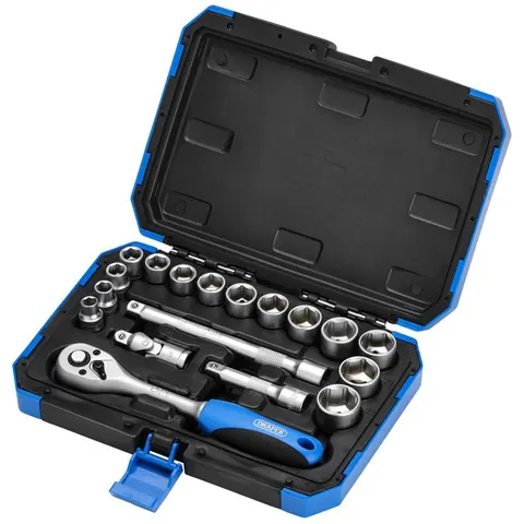 Draper 3/8" doppenset met ratel, 18-delig – afbeelding 1
