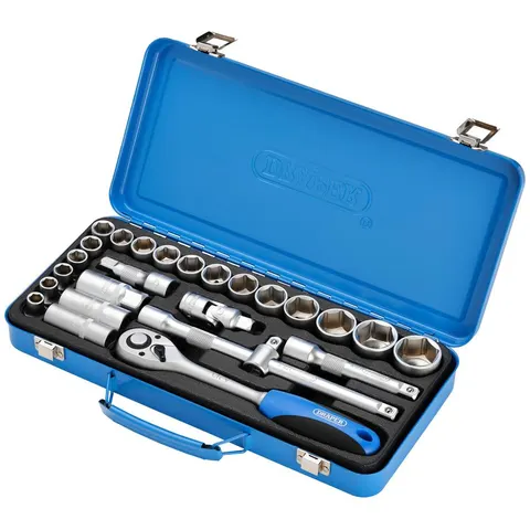 Draper 1/2" Doppenset met ratel, 26-delig – afbeelding 1