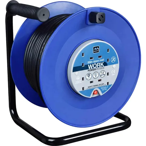 Masterplug 4 Socket Heavy Duty Cable Extension Reel 240v – Blue/Black – image 1