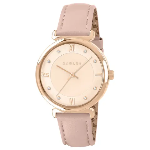 Radley Rose Gold Plated Pink Leather Strap Watch – RY21856 – image 1