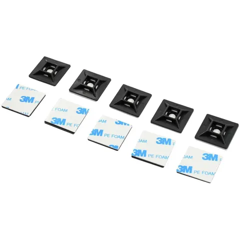 Faithfull Self Adhesive Cable Tie Mounting Pads Black – image 1