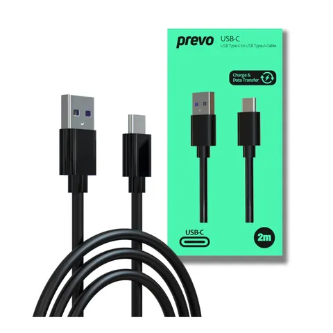 PREVO USBA-USBC-2M USB cable USB 2.0 Black – image 1