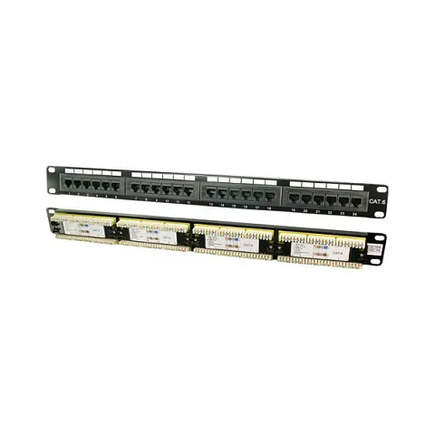 Patch Panel RJ45 24 Puertos CAT6 (Negro) - LOGILINK – imagen 1