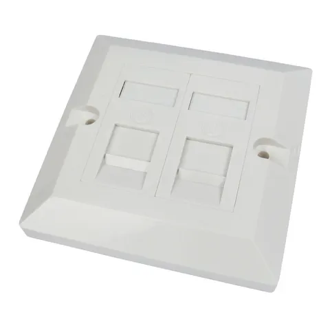 Cables Direct Single Cat6 Faceplate 2 Port outlet box White – image 1
