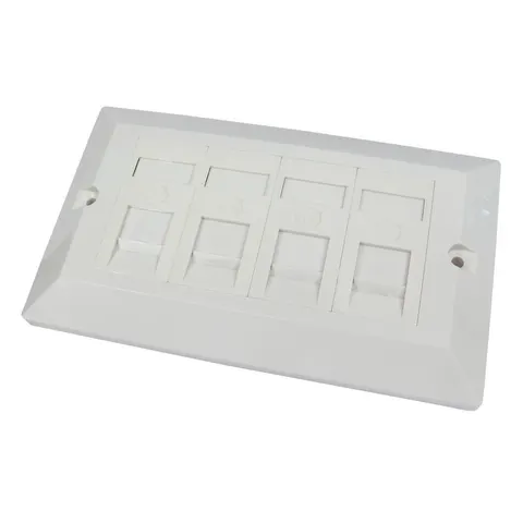 Cables Direct Dual Cat6 Faceplate 4 Port outlet box White – image 1
