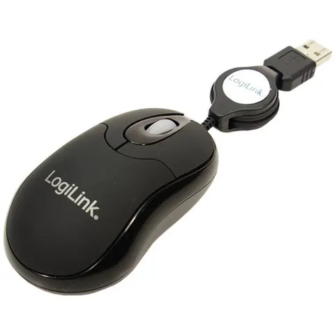 Logilink Maus USB Mini optisch 800dpi m. Kabeleinzug – Bild 1