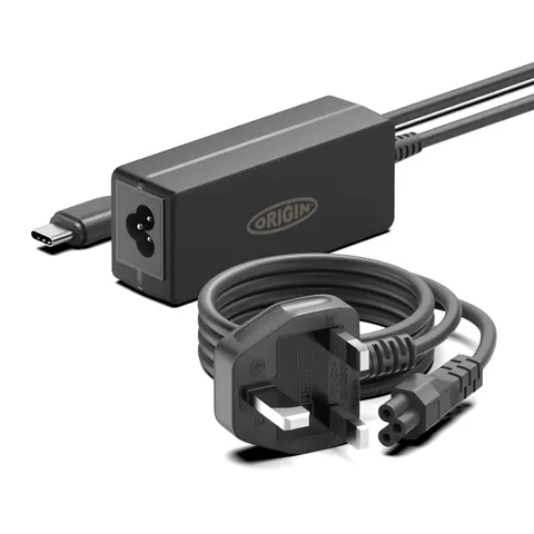 Origin Storage 65W USB-C Adapter with UK Cable – image 1