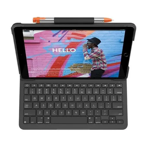 Logitech Slim Folio Tastatur und Foliohülle grafit – Bild 1