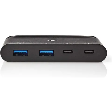 Nedis USB-Adapter USB 3.2 USB Type-C™ 2x USB Type-A / 2x USB Type-C™, Schwarz – Bild 1