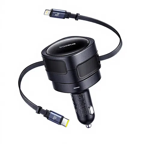 Baseus Autolader Voor Telefoons Usb-C Lightning 60W – afbeelding 1